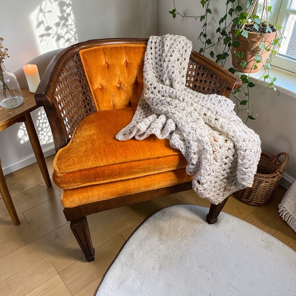 HANDMADE Crocheted Farmhouse Cottage Core Style Granny Square Throw Blanket
